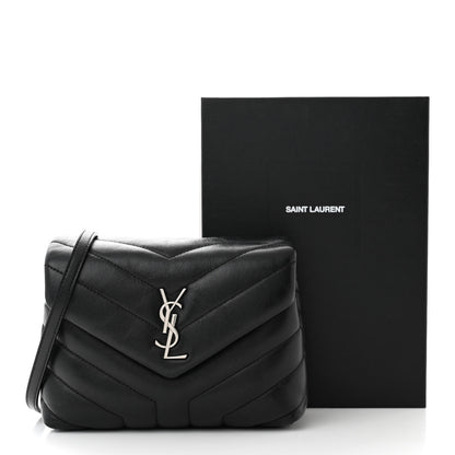 Saint Laurent Calfskin Y Quilted Monogram Toy Loulou Crossbody Bag Black 11 of 11