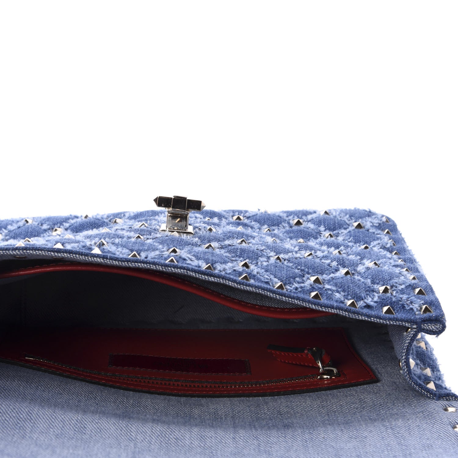 Valentino Garavani Denim Medium Rockstud Spike Shoulder Bag Denim 5 of 9