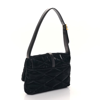 Saint Laurent Satin Quilted Le 57 Diamond Shoulder Bag Black 2 of 7