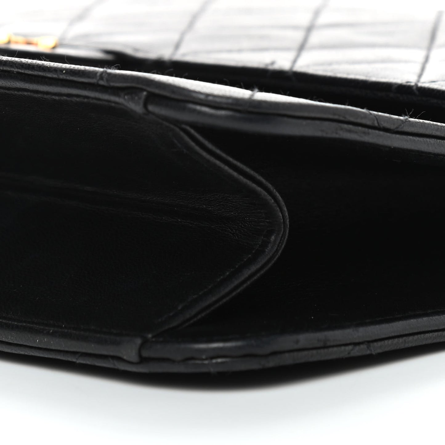 Lambskin Quilted Medium Single Flap Black
