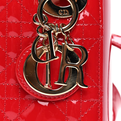 Christian Dior Patent Cannage Mini Lady Dior Red 5 of 5