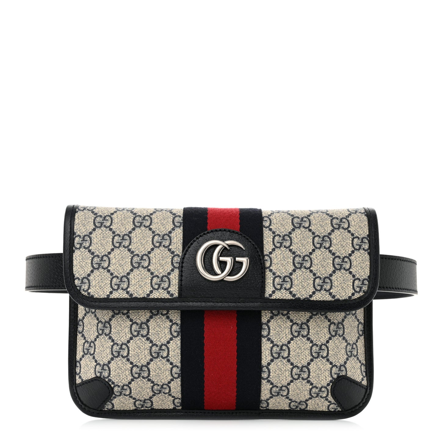 GG Supreme Monogram Web Small Ophidia Belt Bag 90 36 Beige Navy