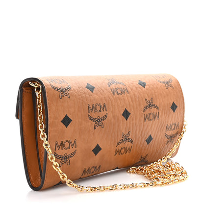 MCM Visetos Large Patricia Chain Wallet Cognac 3 of 9