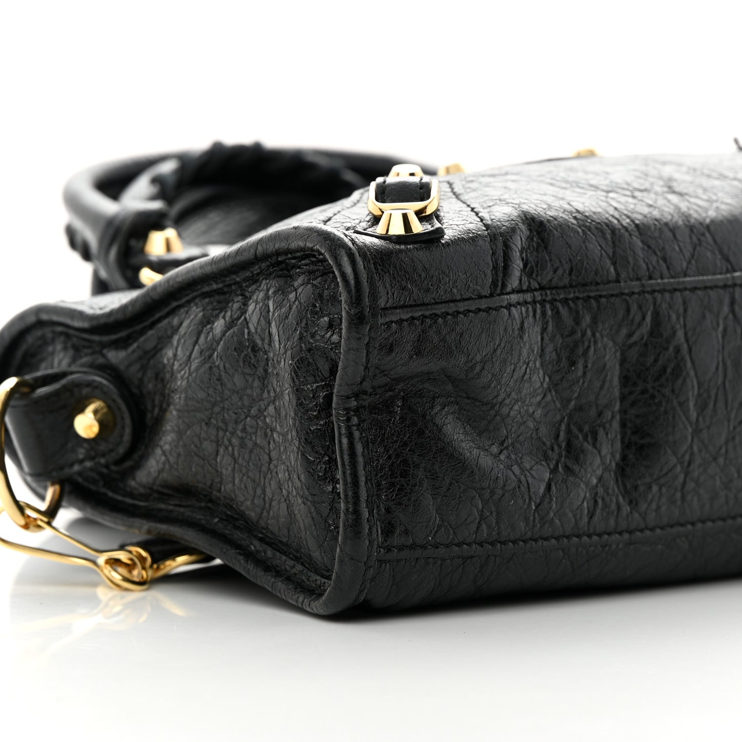 Agneau Classic Gold Hardware Mini City Black