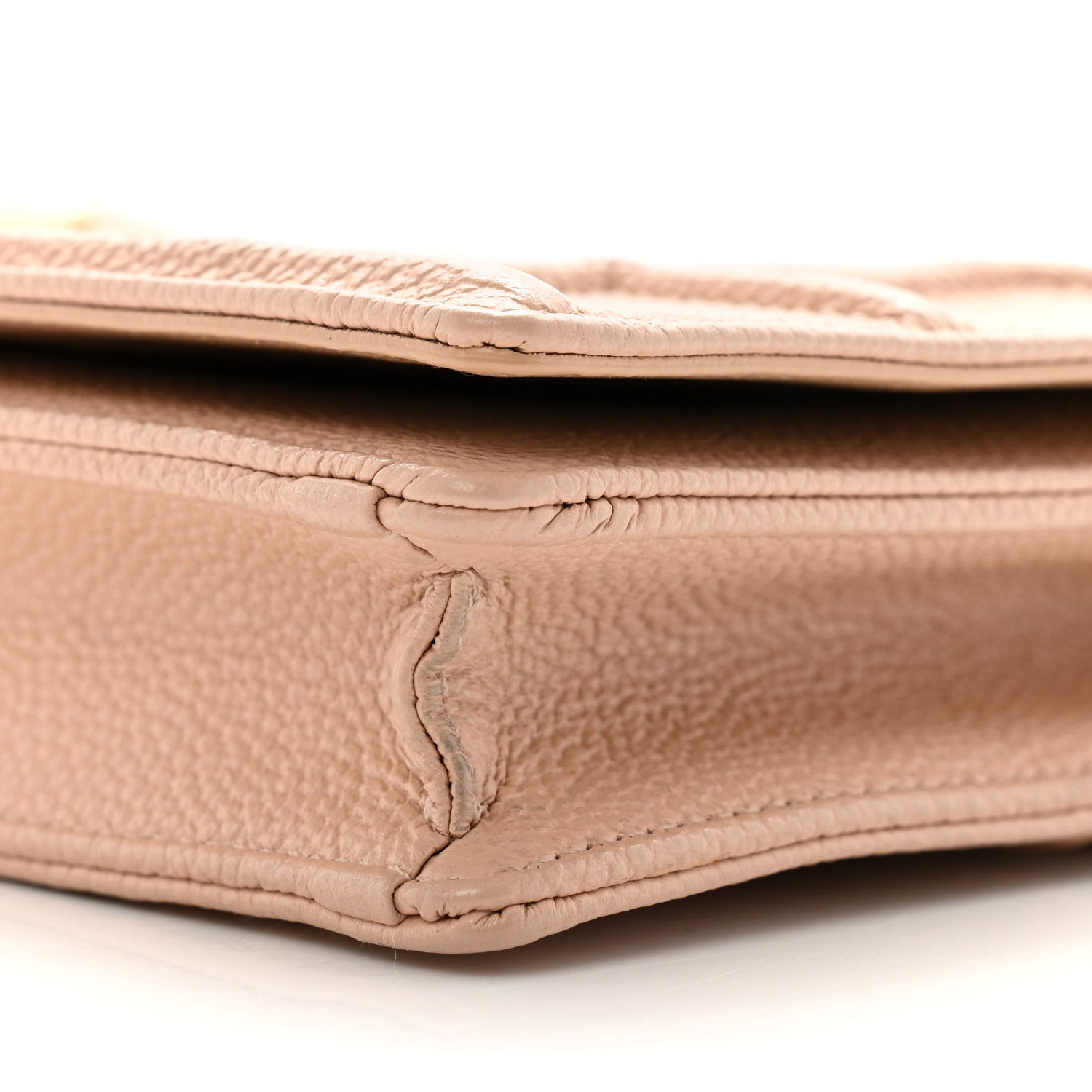 Christian Dior Grained Calfskin Diorama Wallet on Chain Pouch Nude 10 of 14