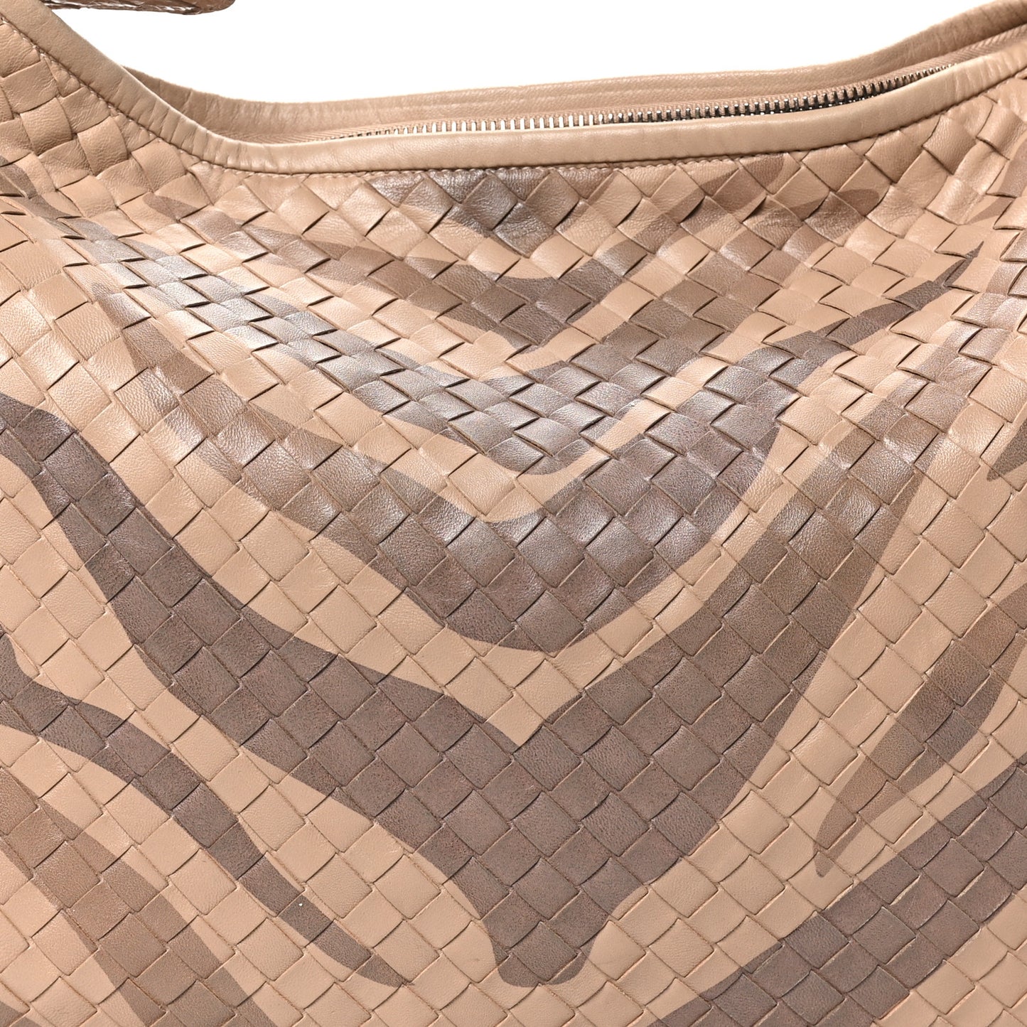 Nappa Snakeskin Intrecciato Large Veneta Tiger Print Hobo Maple