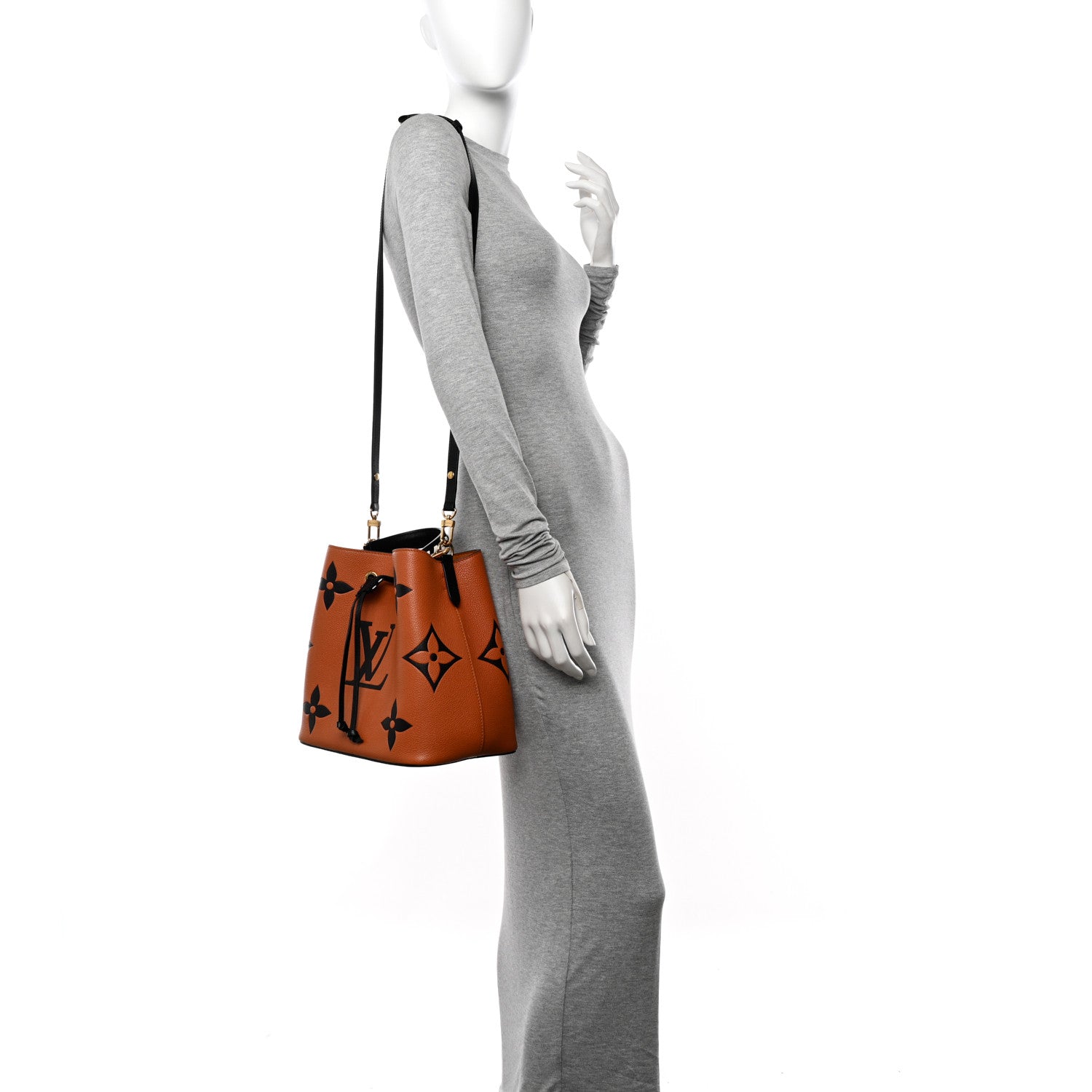 Louis Vuitton Empreinte Monogram Giant Crafty Neonoe MM Caramel Black 2 of 16