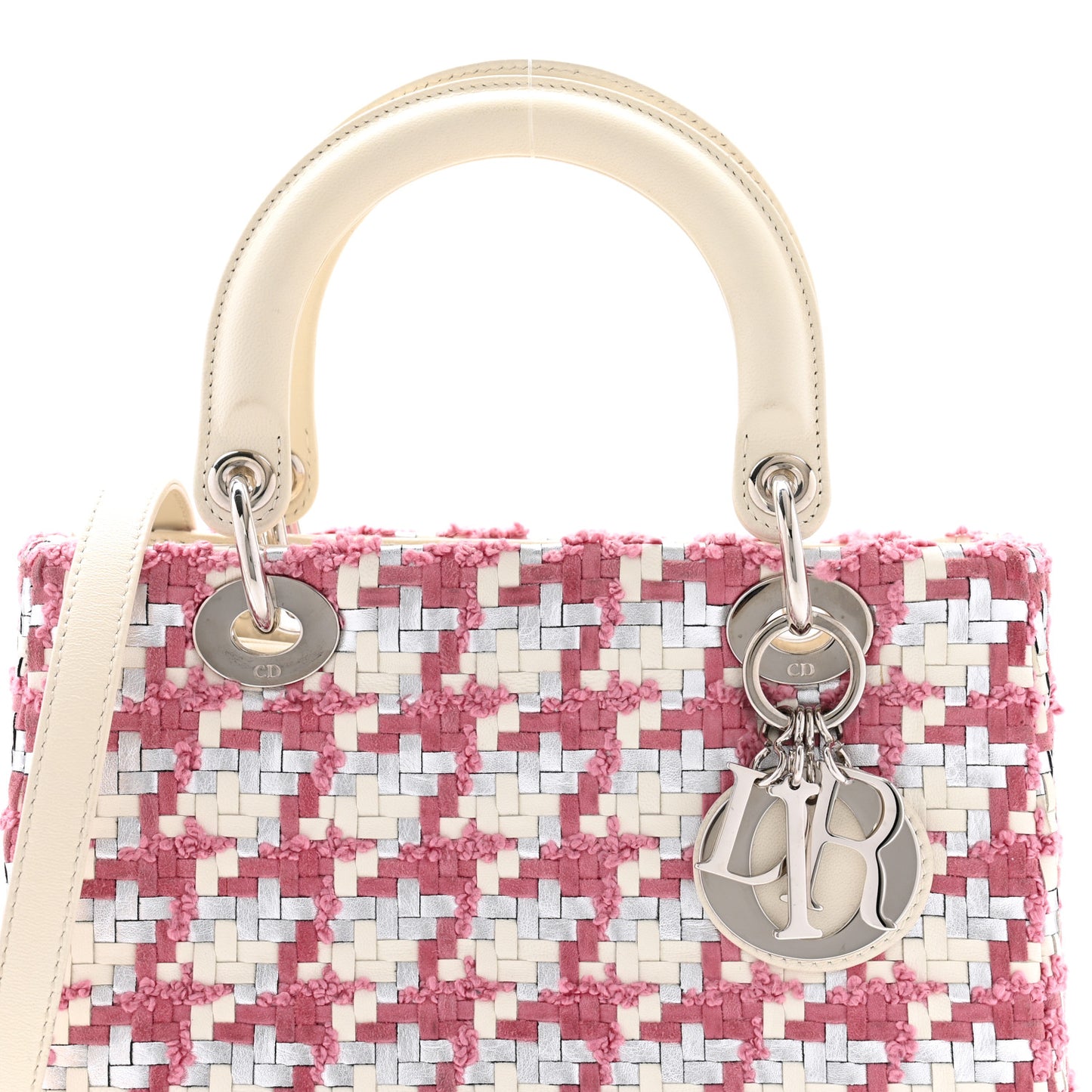 Tweed Medium Lady Dior Pink