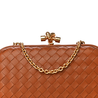 Bottega Veneta Nappa Intrecciato Chain Knot Clutch Caramel 7 of 9