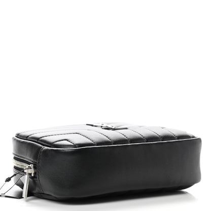 Saint Laurent Lambskin Y Quilted Monogram Loulou Cosmetic Case Black 4 of 10
