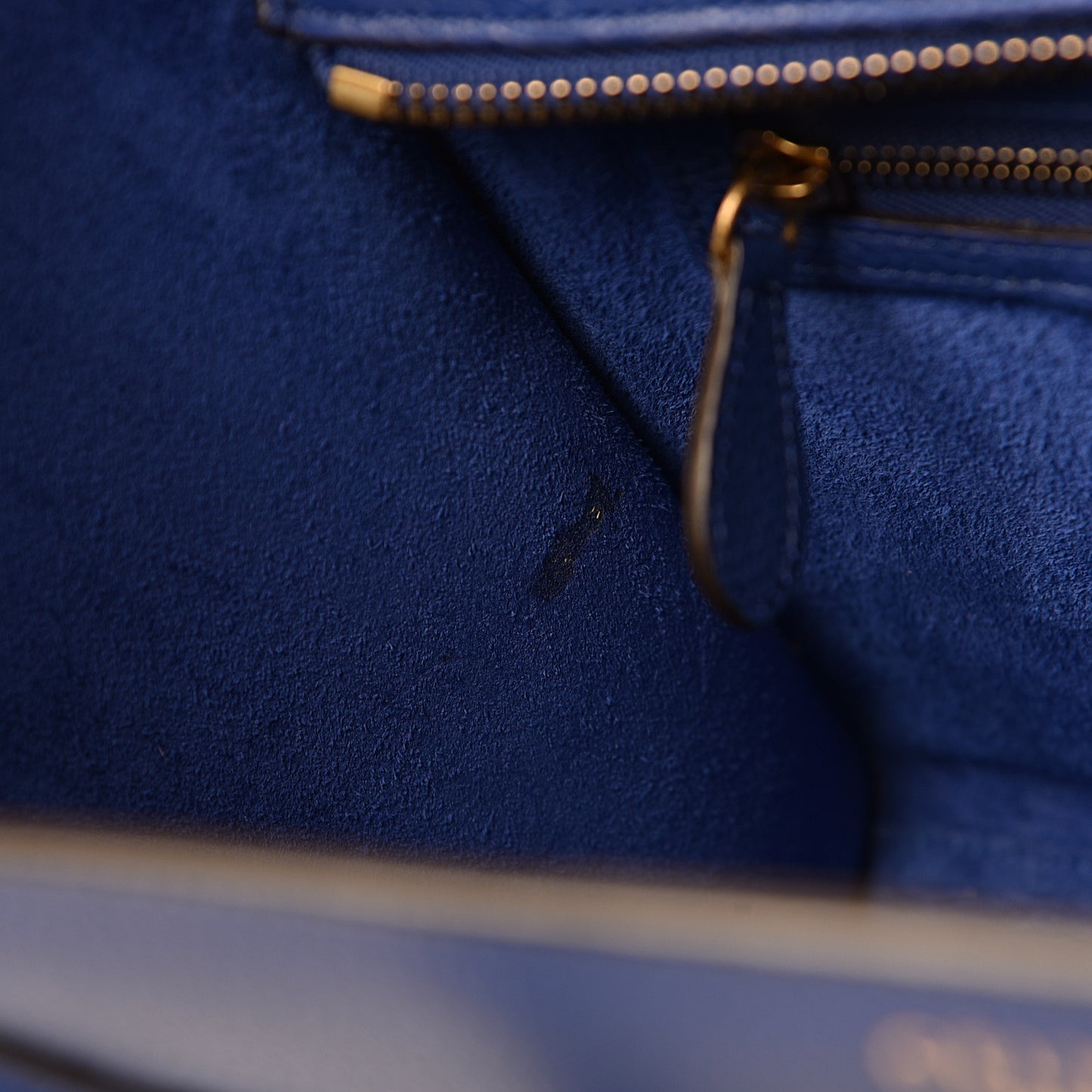 Drummed Calfskin Micro Luggage Indigo