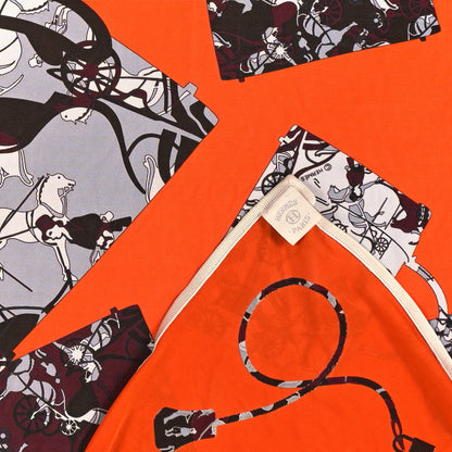 Hermes Silk Kelly en Caleche Scarf 90 Orange 3 of 3