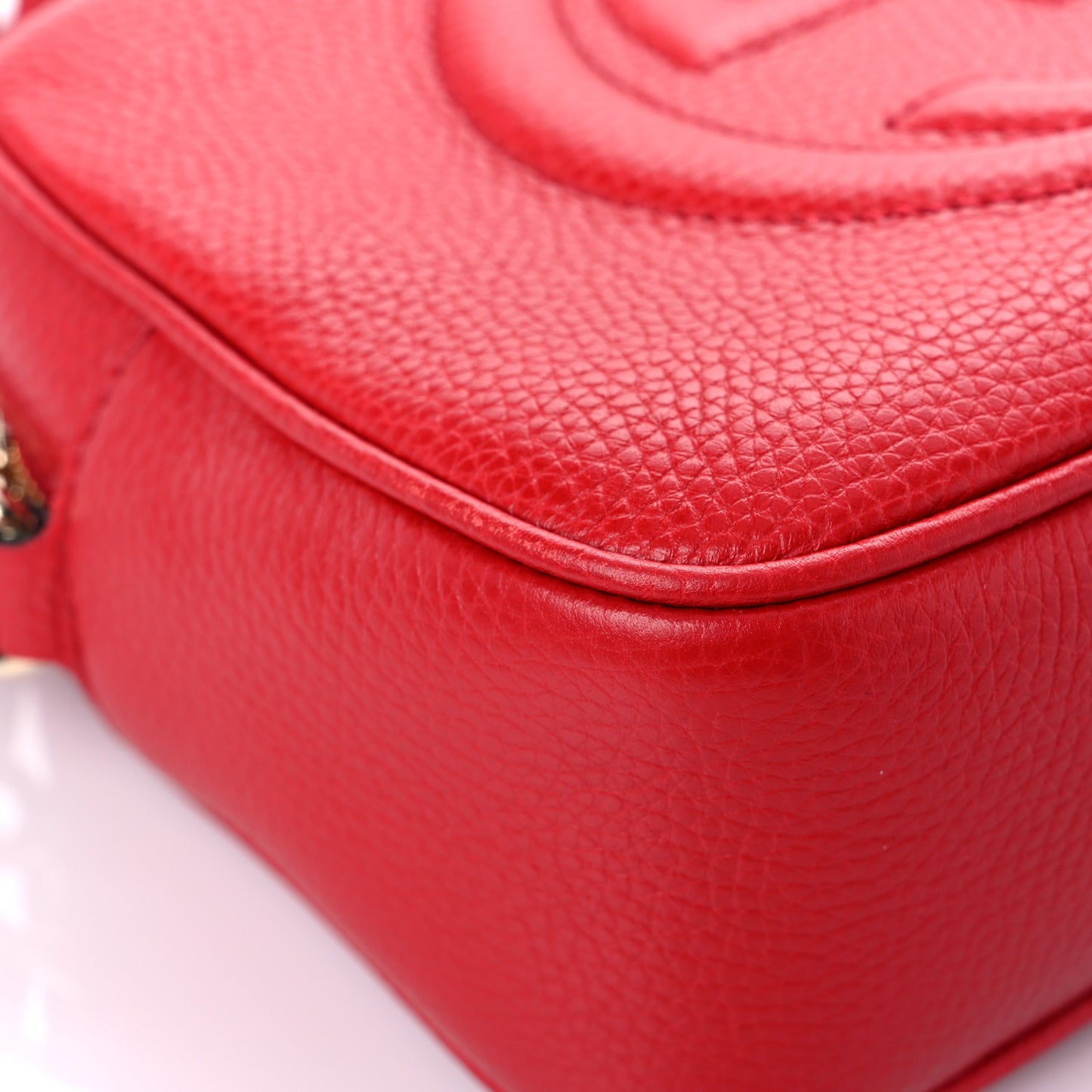 Pebbled Calfskin Small Soho Disco Bag Tabasco Red