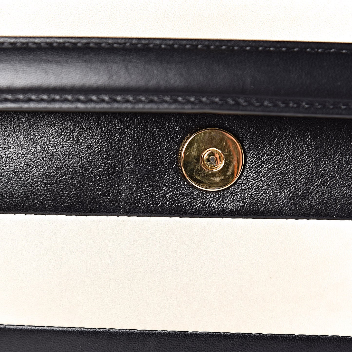 Nappa Striped My Rockstud Clutch Black Light Ivory