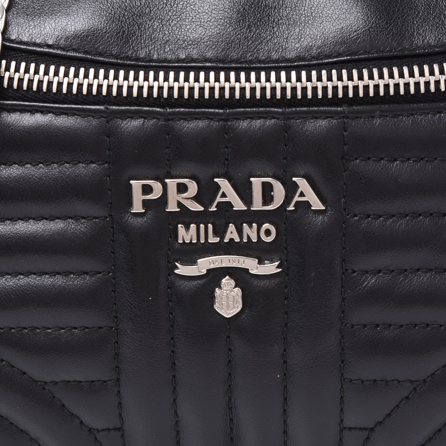 Prada Soft Calfskin Impunture Diagramme Belt Bag Black 8 of 8