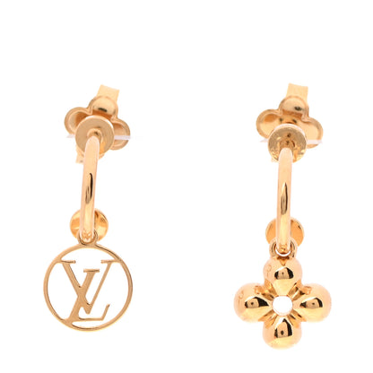 Louis Vuitton Brass Blooming Earrings Gold 1 of 5