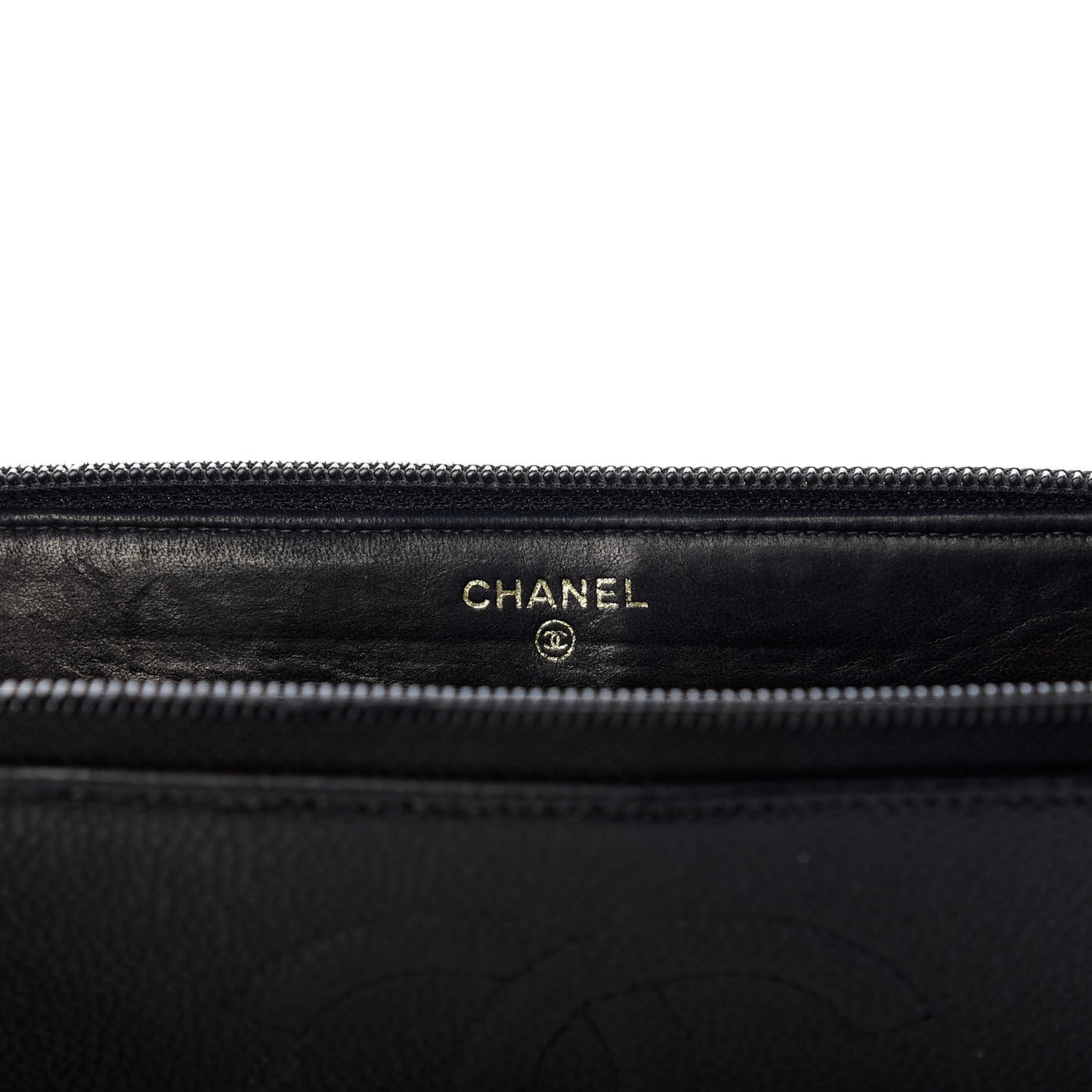 Caviar Large Timeless CC Zip Around Wallet Black