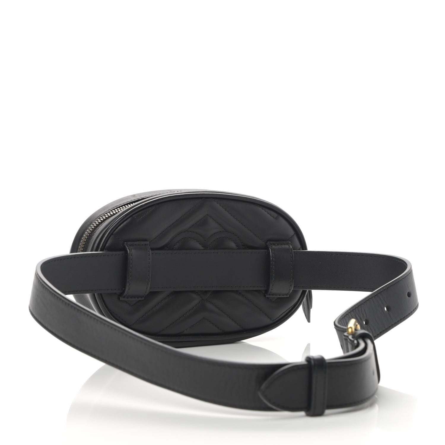 Gucci Calfskin Matelasse GG Marmont Belt Bag 85 34 Black 3 of 13