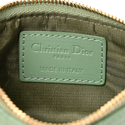 Christian Dior Lambskin Cannage Lady Dior Zipped Key Case Green 6 of 7