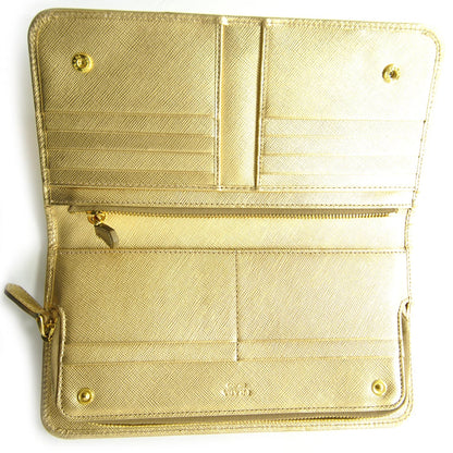 Prada Saffiano Zip Around Bow Wallet Platino 6 of 8