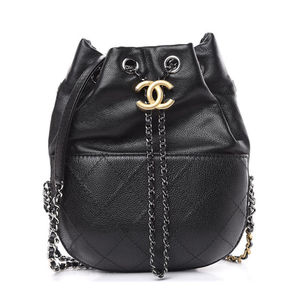 Chanel Calfskin Quilted Small Gabrielle Bucket Black 1 of 9