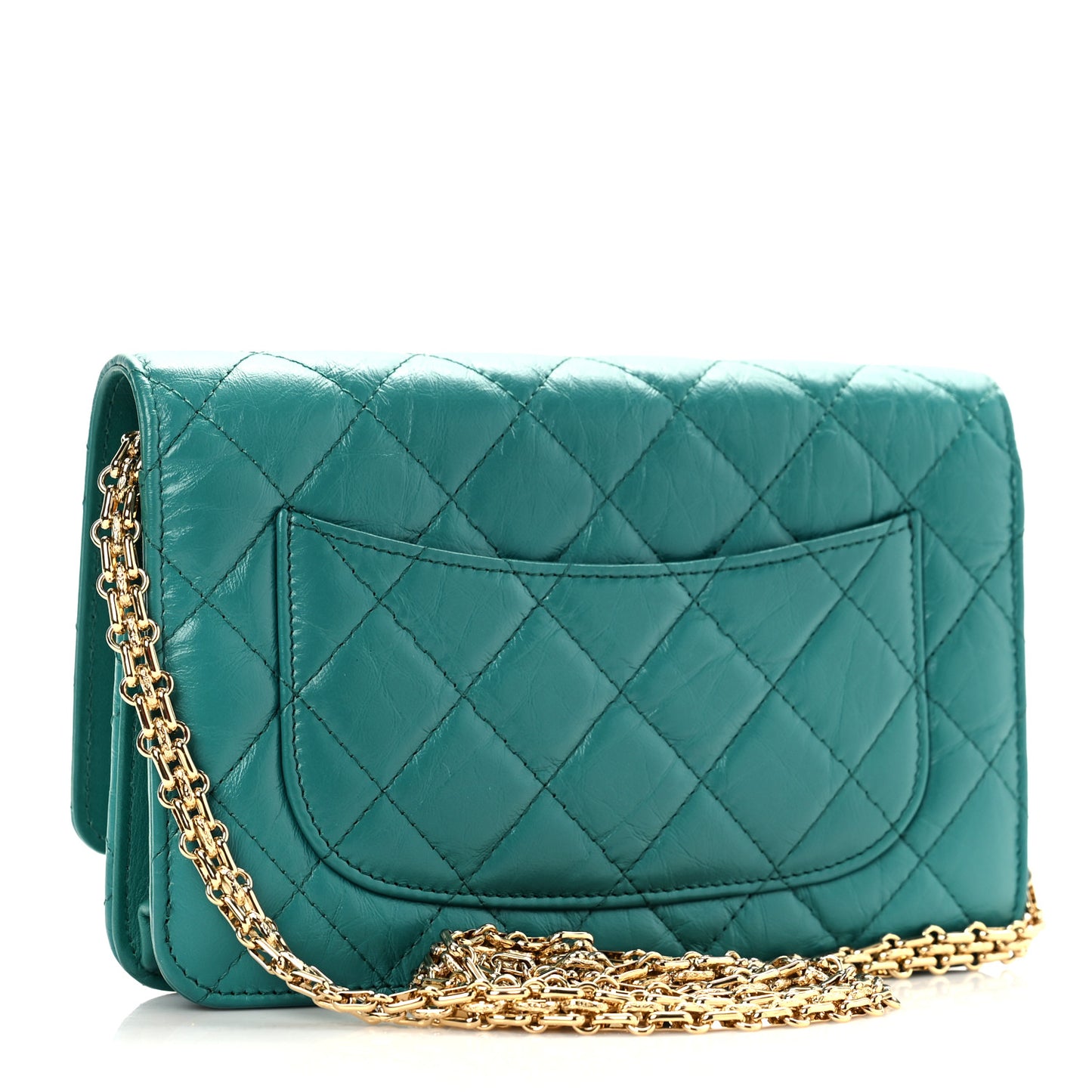 Aged Calfskin Quilted Reissue Wallet On Chain WOC Green
