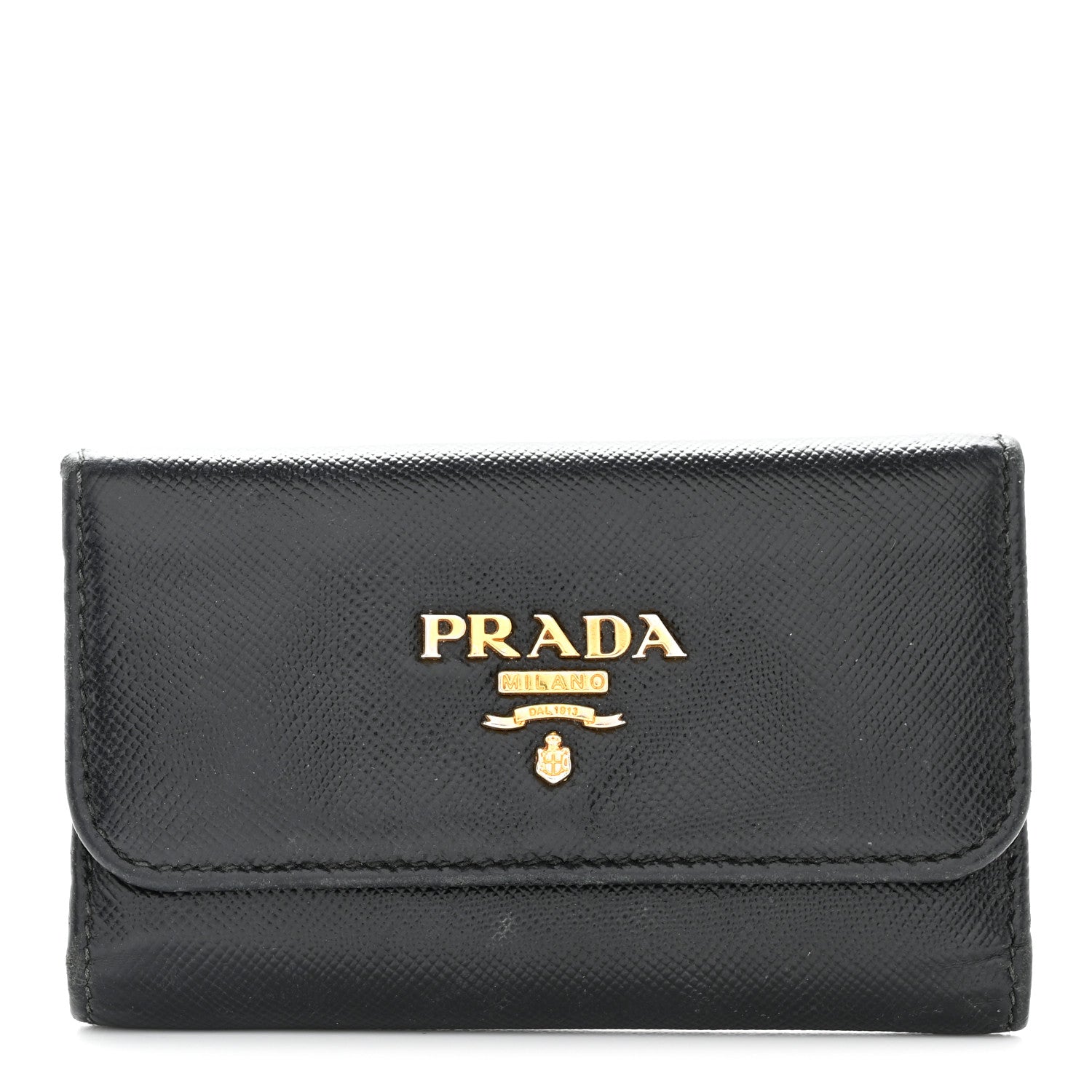 Prada Saffiano Metal 6 Key Holder Black 1 of 17