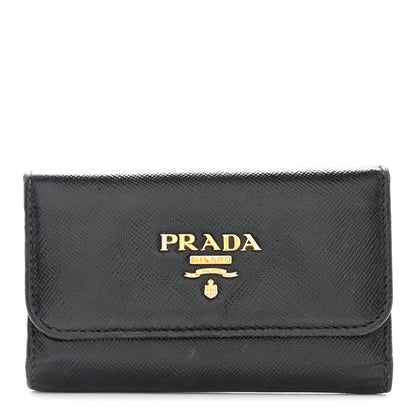 Prada Saffiano Metal 6 Key Holder Black 1 of 17