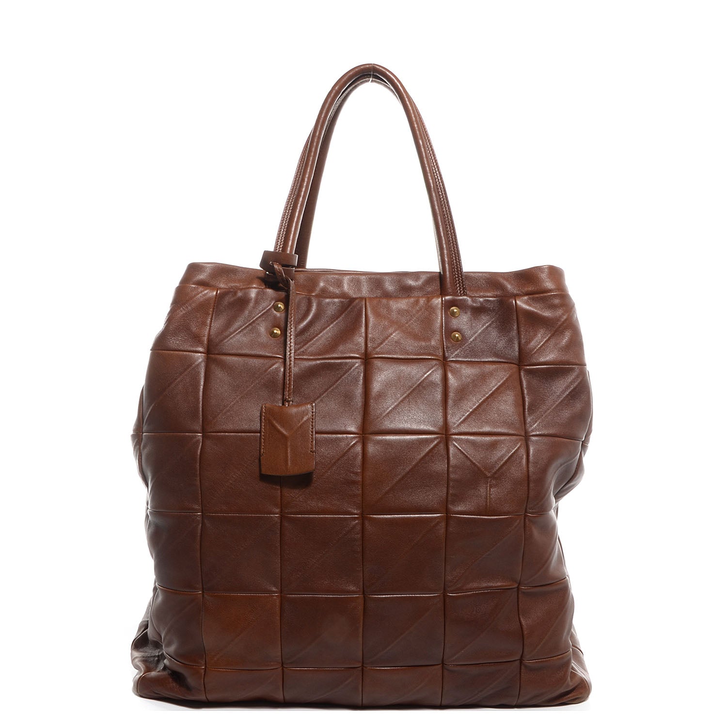 Saint Laurent Agneau Sac New Rive Gauche Tote Brown 1 of 8