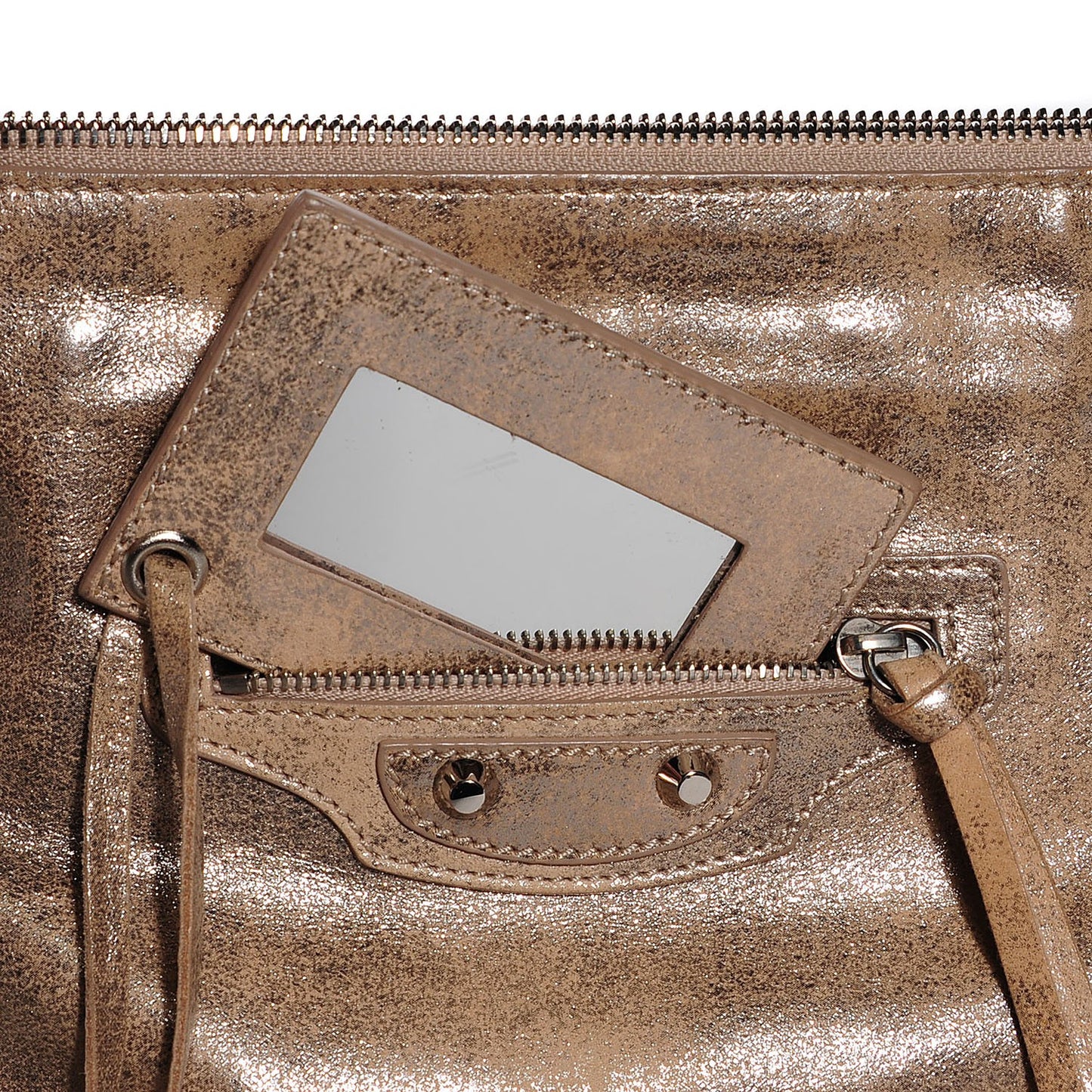 Metallic Calfskin Milkyway Ligne Papier Messenger Beige