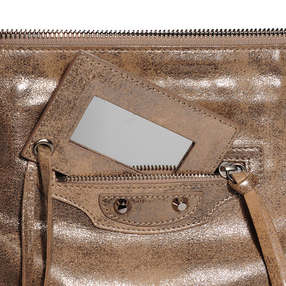 Balenciaga Metallic Calfskin Milkyway Ligne Papier Messenger Beige 10 of 10