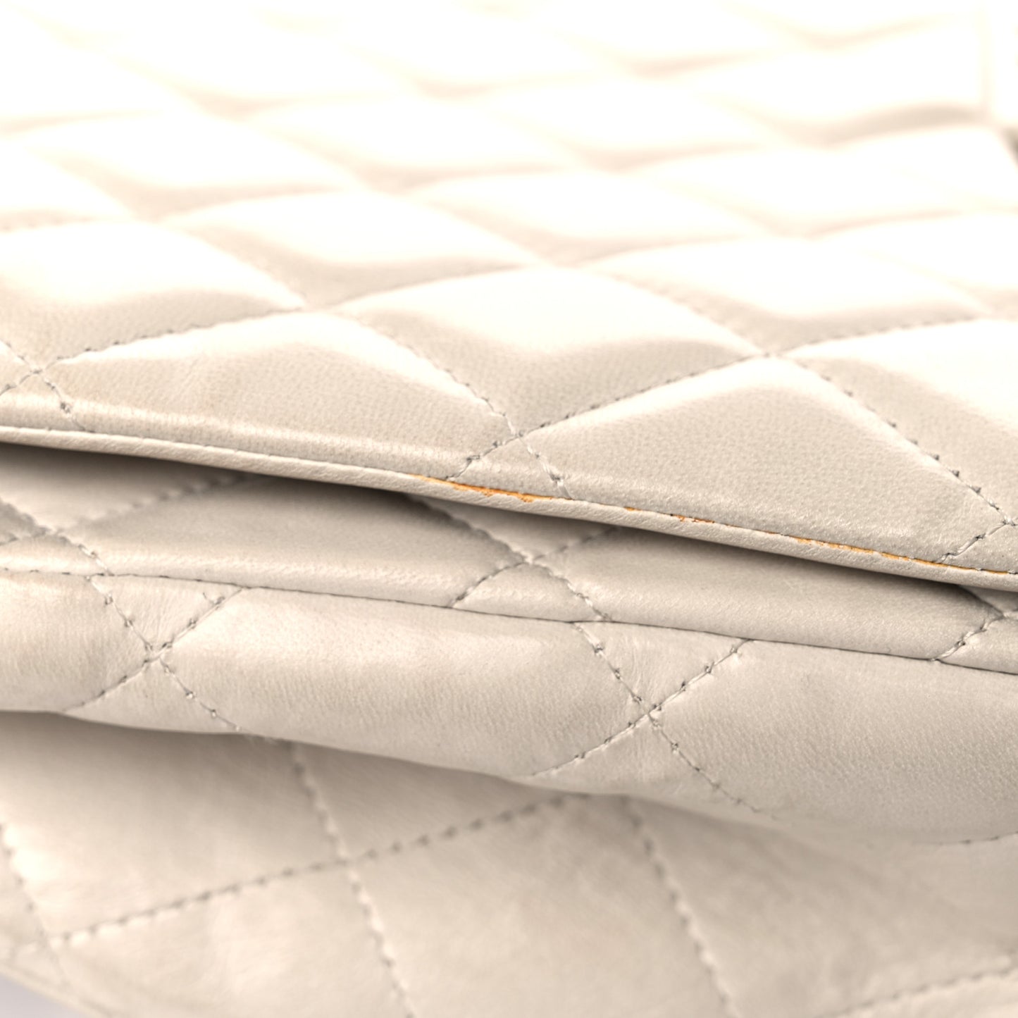 Lambskin Quilted Maxi Single Flap Beige