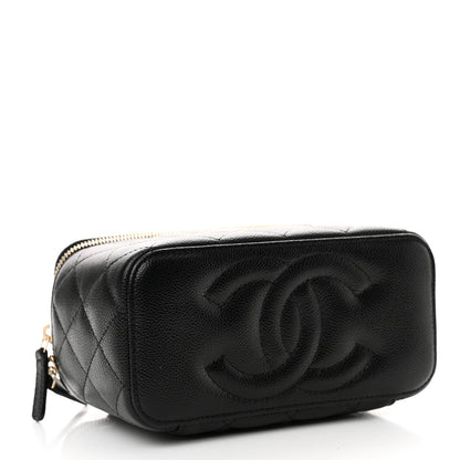 Chanel Caviar Quilted Small Vanity Case With Chain Black 4 of 14