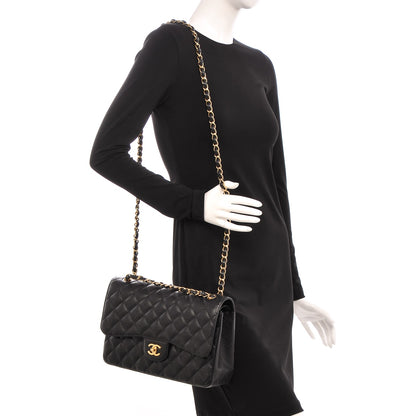 Chanel Caviar Quilted Jumbo Double Flap Black 2 of 7