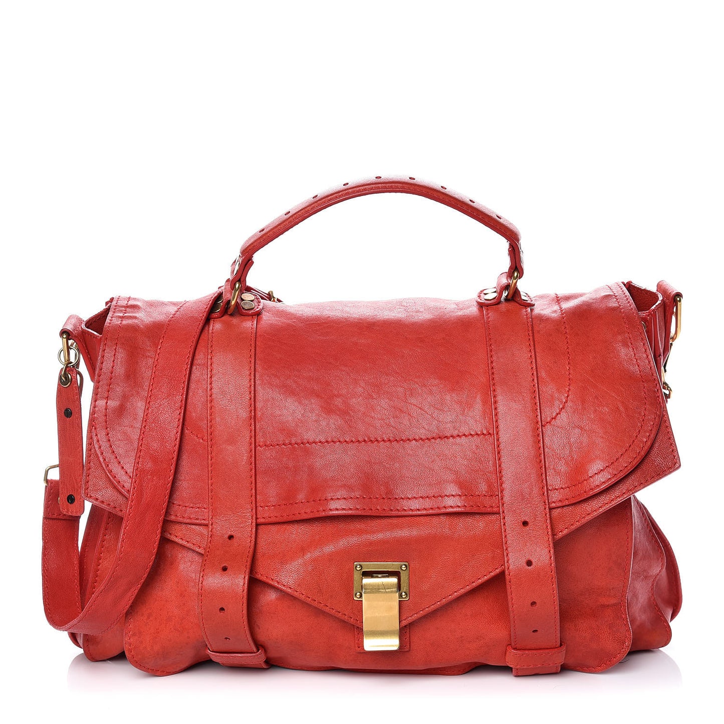 Lambskin PS1 Extra Large Satchel Lipstick Red