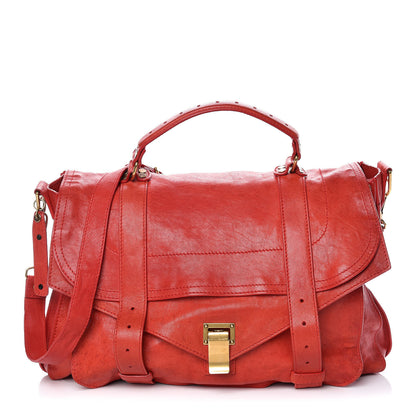 Proenza Schouler Lambskin PS1 Extra Large Satchel Lipstick Red 1 of 20