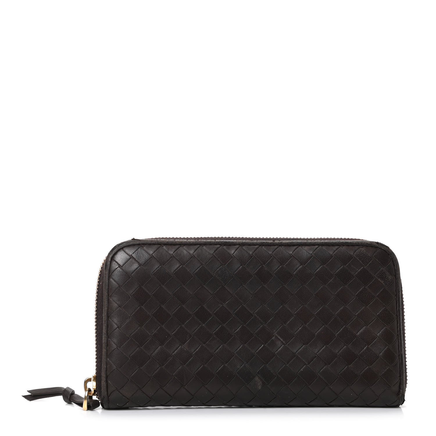 Bottega Veneta Nappa Intrecciato Zip Around Wallet Ebano 1 of 8