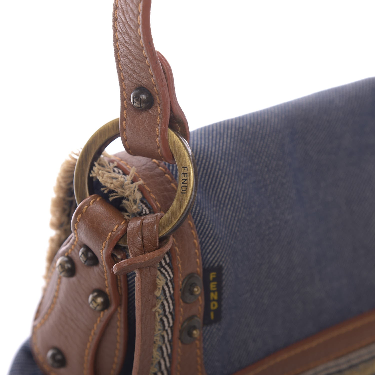 Fendi Denim Small Chef Shoulder Bag Blue 11 of 11