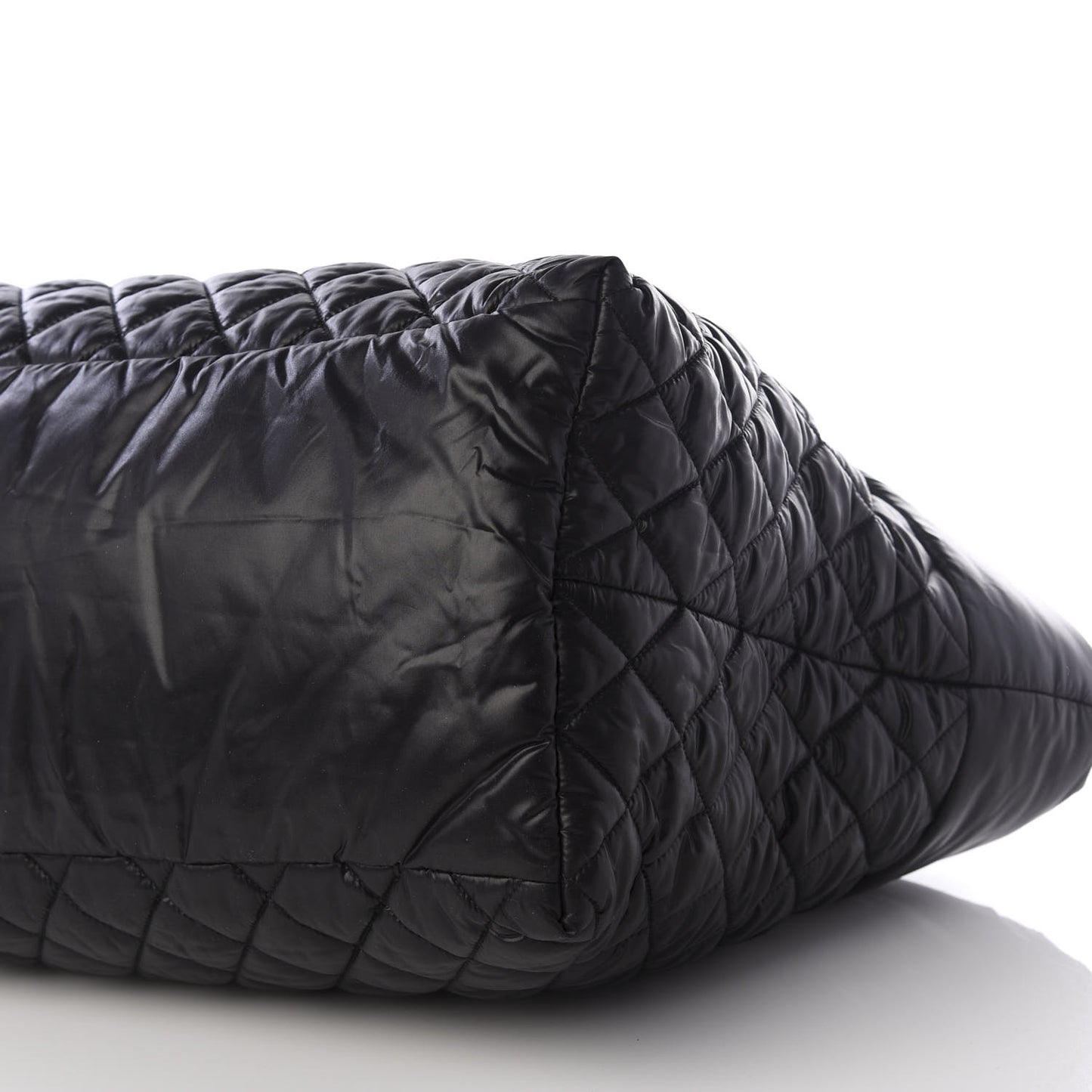 Nylon Quilted Large Coco Cocoon Tote Black