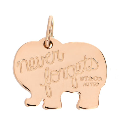 Tiffany 18K Rose Gold Elephant Never Forgets Charm 2 of 3