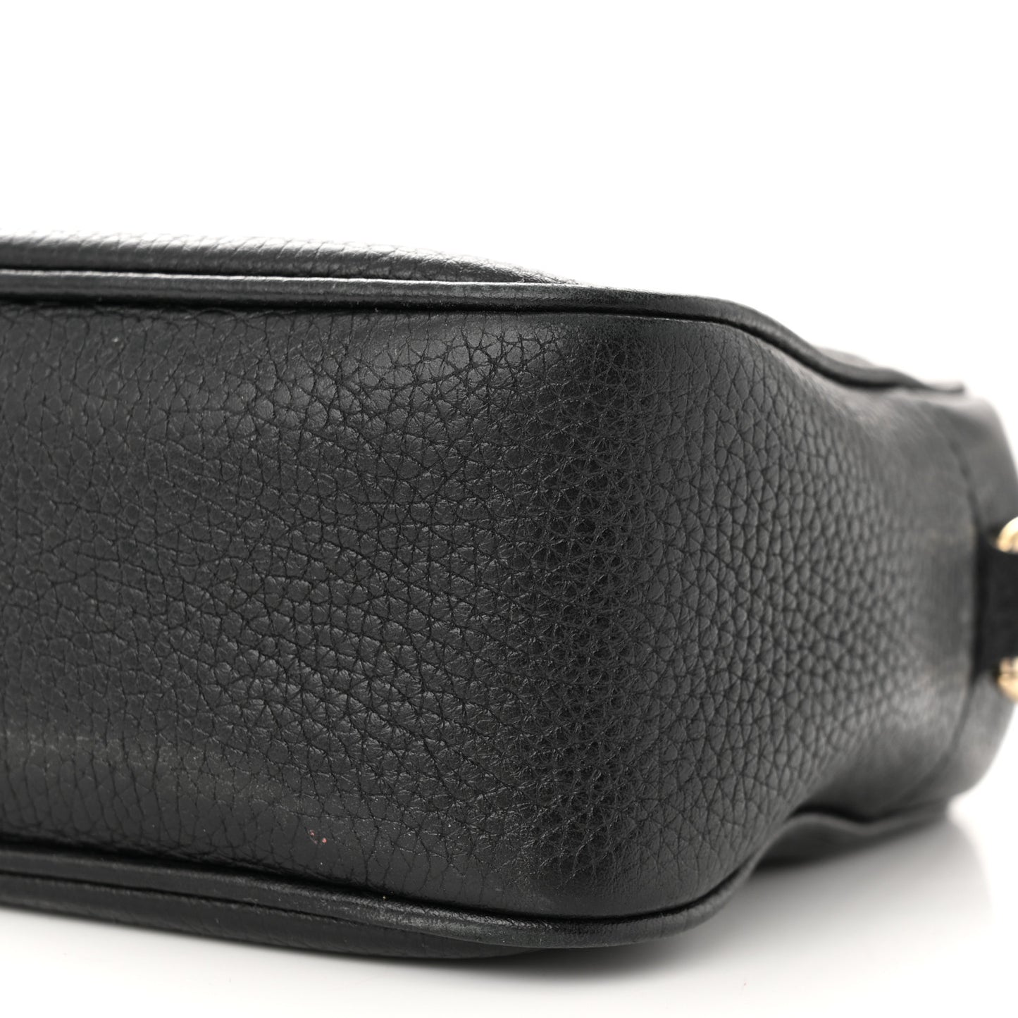 Pebbled Calfskin Small Soho Disco Bag Black