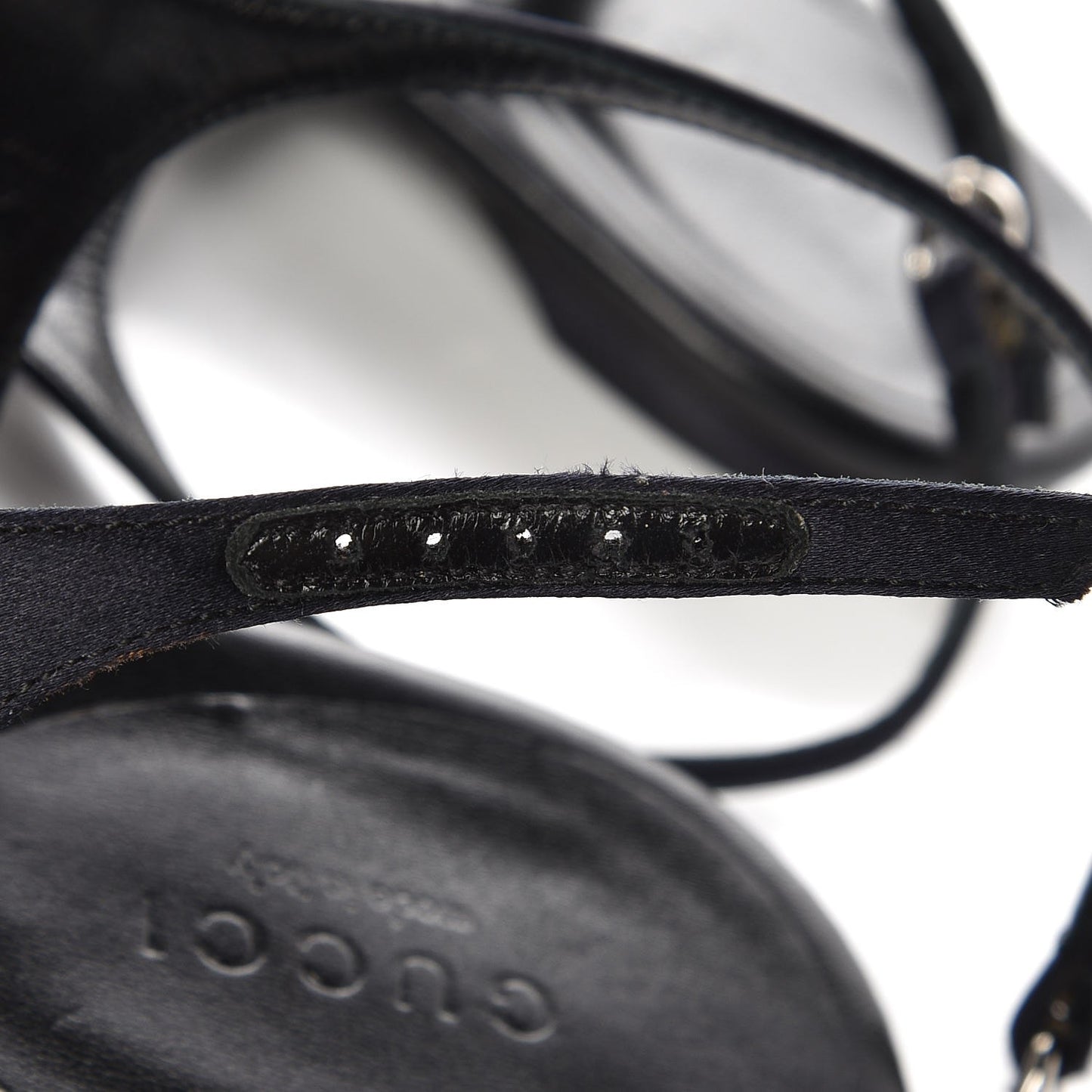 Lambskin Crystal Lady Bit Thong Sandals 39.5 Black