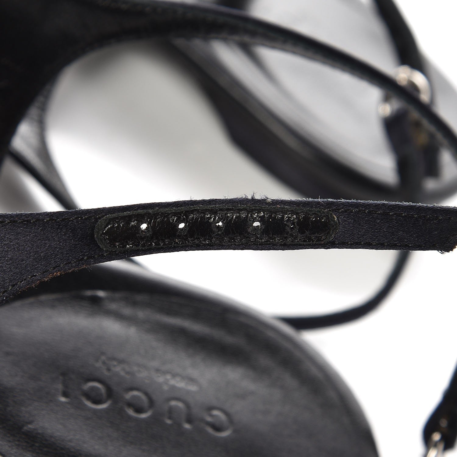 Gucci Lambskin Crystal Lady Bit Thong Sandals 39.5 Black 7 of 10