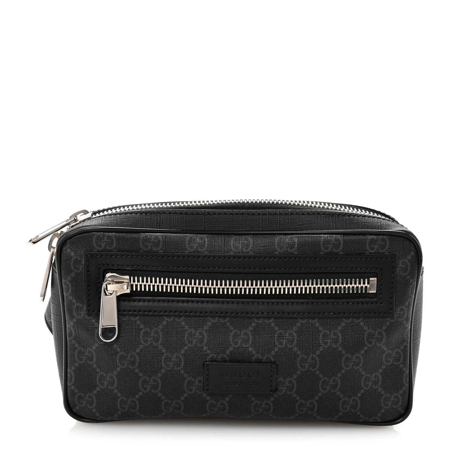 Gucci Soft GG Supreme Monogram Web Belt Bag Black Grey 1 of 12