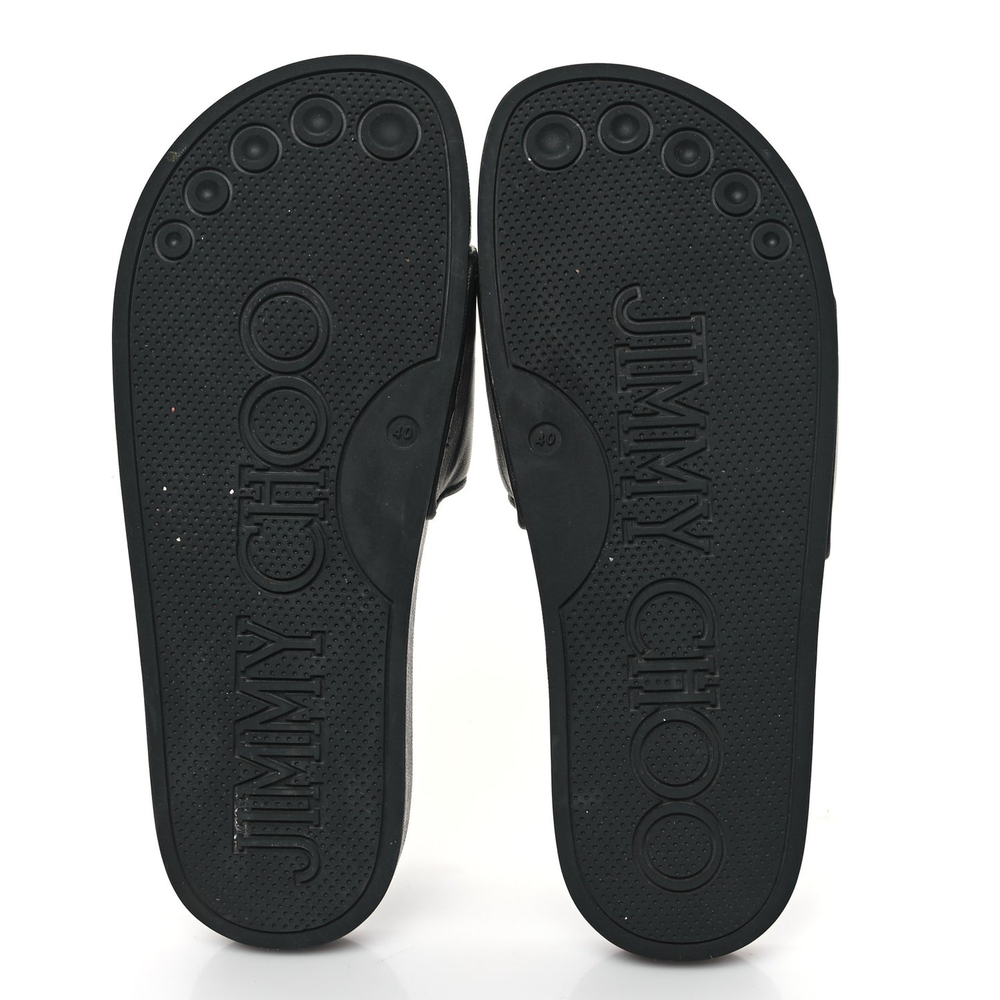 Nappa Embossed Logo Azari Slide Sandals 40 Black