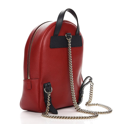Gucci Pebbled Calfskin Bi-Color Soho Chain Backpack Red Navy 3 of 7
