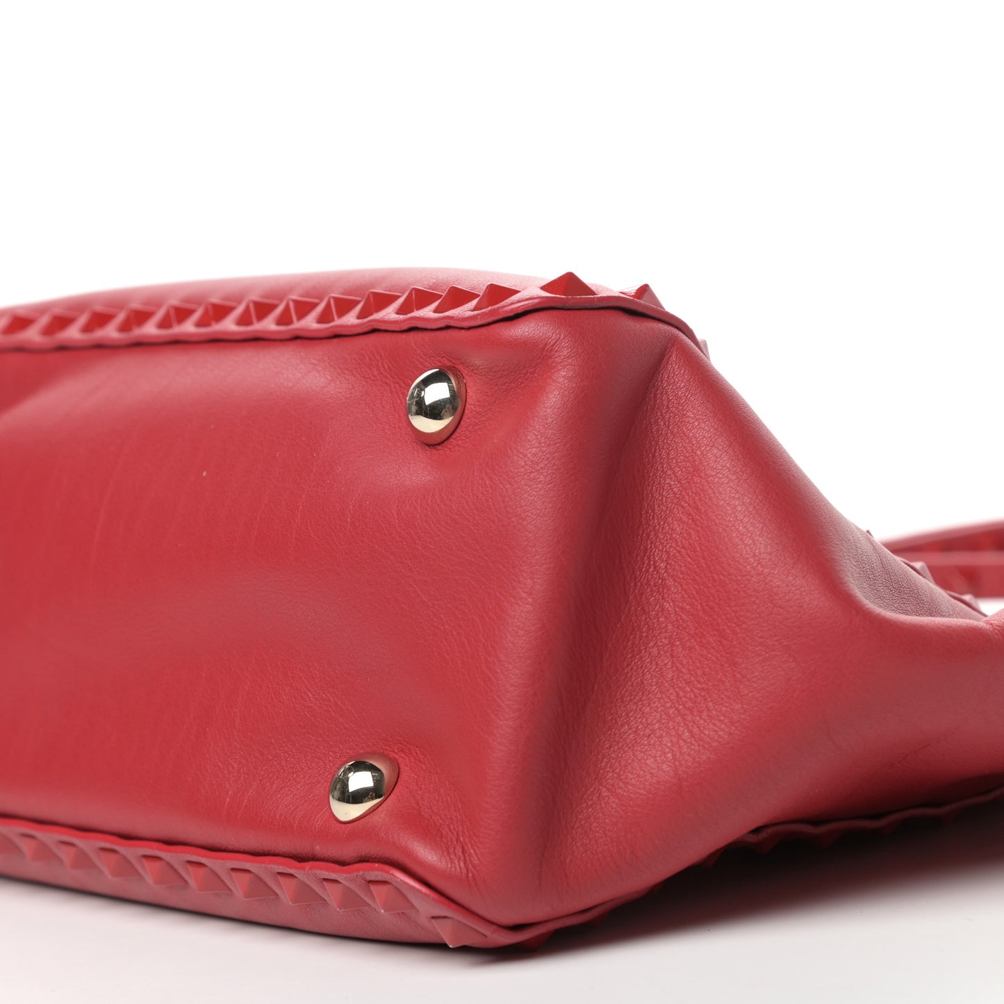 Vitello Monochrome Small Rockstud Tote Rosso Valentino