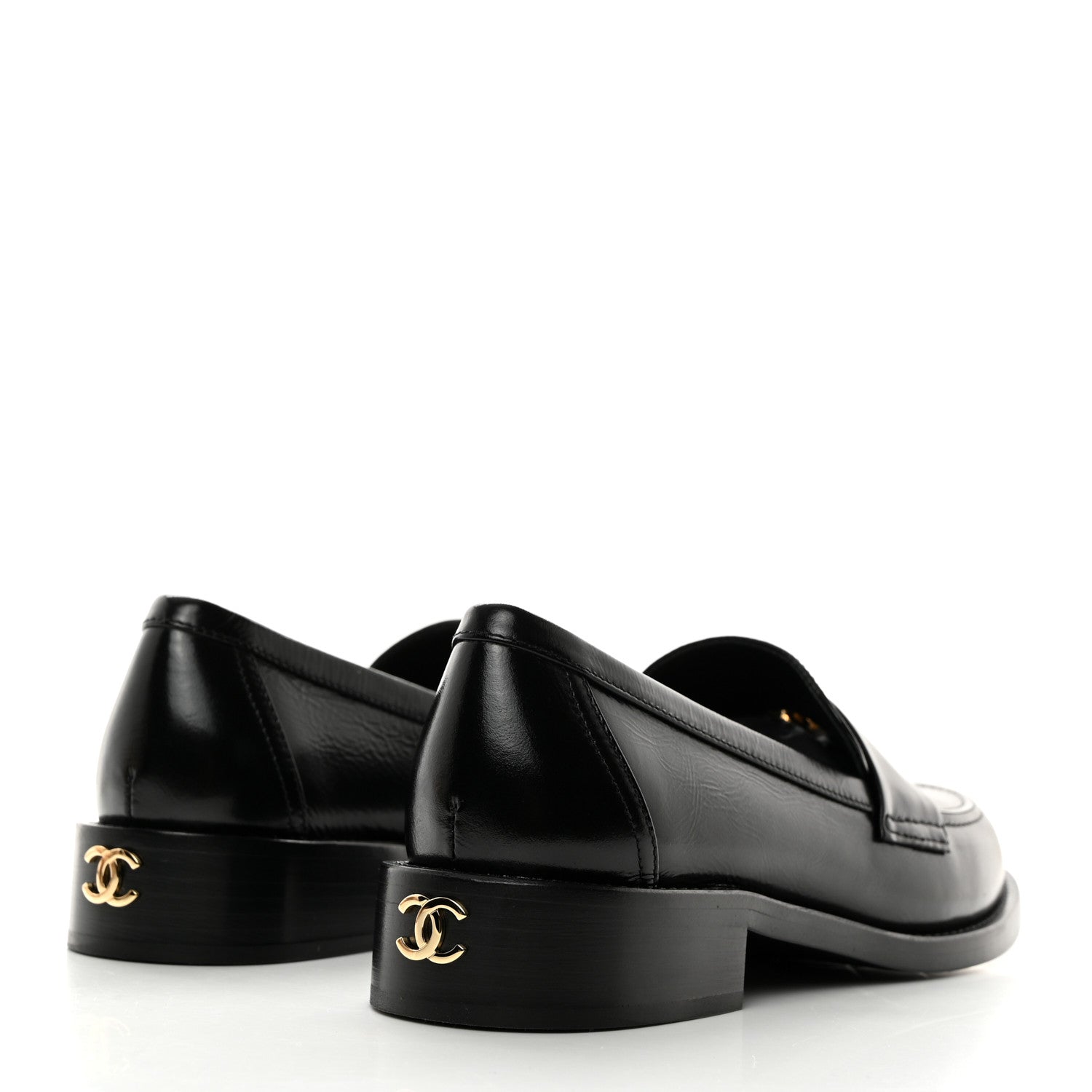 Chanel Calfskin CC Mocassins 38 Black 4 of 9