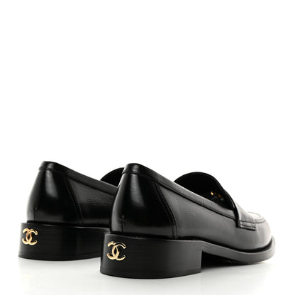 Chanel Calfskin CC Mocassins 38 Black 4 of 9