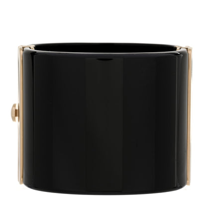 Chanel Resin Crystal Love In ParisCC Cuff Black 3 of 5